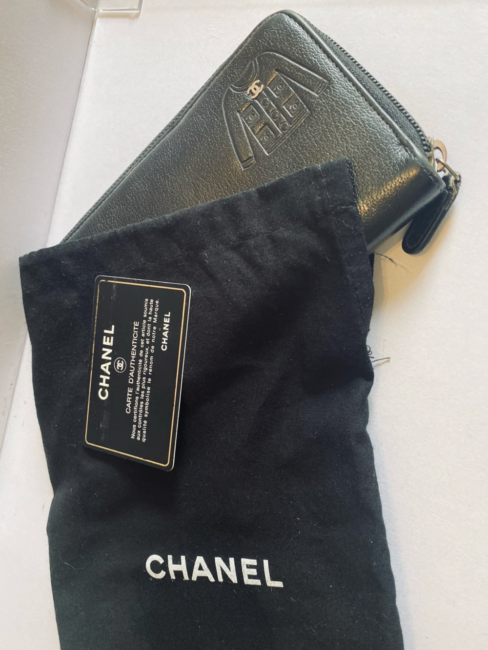 🛍️Chanel RARE Authentic & Vintage CC Jacket Motif Long Zip Around Zippy Wallet - Picture 16 of 16